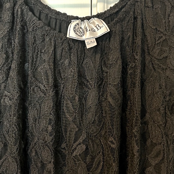 L&B Black Lace Western Style Dress Size S/M - Picture 2 of 16